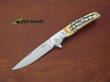 Bear & Son Rancher Sideliner Linerlock Flipper Knife, D2 Tool Steel, Stag Bone Handle - 521