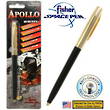 Fisher Space Pen Apollo Cap-o-Matic Pen, Brass Cap - Black Barrel - S775G-B