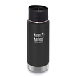 Klean Kanteen Wide Vacuum Insulated Stainless Steel Bottle with Cafe Cup 2.0, 16Oz, Shale Black - K16VWPCC-SB-A