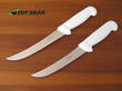 Victory Butcher's Curved Boning Knife, Popypropylene (PP) Handle, White - 15 or 17 cm