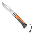 Opinel 08 Outdoor Knife with Emergency Whistle, Orange - OP001577