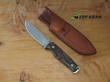 Akeron Ekinox V3 Fixed Blade Knife, Bohler N690 Stainless Steel, Ziricote Wood Handle - N005Z