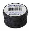 Atwood Rope Manufacturing Micro Cord, 125 ft Roll, Black - 11889
