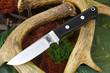 Bark River Huntsman Knife, A2 Tool Steel, Black Canvas Micarta Handle - 02-011M-BC