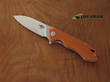 Bestech Beluga Linerlock Knife, D2 Tool Steel, Orange G10 Handle, Satin Finish - BG11E-2