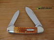 Case Canoe Pocket Knife, Harvest Orange Jigged Bone Handle - 07402