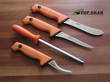 EKA 4-Piece Butchers Knife Set with Orange Handle in Storage Case - 730403