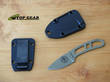 ESEE Candiru Fixed Blade Neck Knife with Molded Sheath and Clip Plate, Dark Earth - CAN-DE
