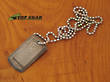 Grindworx Damascus Steel Dog Tag with Bead Chain - 20812