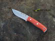 Joker Bushcraft Survival Knife, Bohler N695 Stainless Steel, Orange Canvas Micarta Handle - CN-111