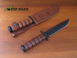 Ka-Bar US Army Fighting Knife with Leather Sheath - 1220 Straight or 1219 Serrated Edge