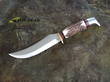 Linder Classic Skinner Knife, Carbon Steel, Staghorn Handle, Aluminium Pommel - 185115