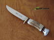 Linder Traveller II Hunting Knife,4 Inch Blade, Staghorn Handle, Aluminium Pommel - 190111