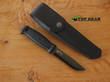 Mora Garberg Black Carbon Fixed Blade Knife with Leather Sheath, Black DLC Coating - 13100