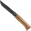Opinel No 8 Black Pocket Knife with Gift Box, 12C27M Stainless Steel, Oak Wood Handle - OP002172