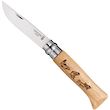 Opinel No. 8 Trout Pocket Knife with Oak Handle, Stainless Steel - OP01625