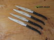 Robert David 4-Piece Steak Knife Set, Black Acrylic Handle, Made in France - LTC02ACN