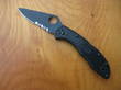 Spyderco Delica Knife Combo Edge with Black TiNi Blade - C11PSBBK