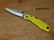Spyderco Pacific H1 Pocket Knife, Straight  Edge, Yellow FRN Handle - C91PYL2