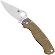 Spyderco Paramilitary 2 Knife, CPM-CruWear Tool Steel, Brown Micarta Handle, Satin Finish - C81MPCW2