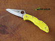 Spyderco Salt 2 Folding Pocket Knife, H I Stainless Steel, Fine Edge, Yellow - C88PYL2
