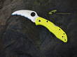 Spyderco Tasman Salt 2 Folding Knife H1 Stainless Steel, Serrated Edge, Yellow FRN Handle - C106SYL2