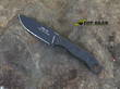 Tops Hog 4.5 Hunter of Gumen Fixed Blade Knife, 1095 High Carbon Steel, Black Linen Micarta Handle - 02125