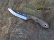 Tops Mini Scandi Currin 1776 Neck Knife, 1095 High Carbon Steel, Green Canvas Micarta Handle - TPMSK25C