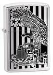Zippo Truck and Eagle Windproof Lighter, Brushed Chrome - 24826